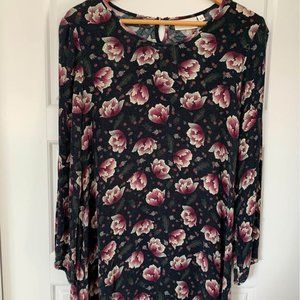 Black Dress with Pink Roses